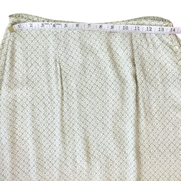 VTG PUTUMAYO Women Green White Side Button Maxi Skirt India Boho Cottagecore S - Picture 7 of 7